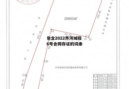 包含2022齐河城投6号合同存证的词条