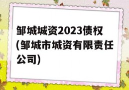 邹城城资2023债权(邹城市城资有限责任公司)