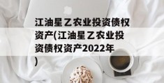 江油星乙农业投资债权资产(江油星乙农业投资债权资产2022年)