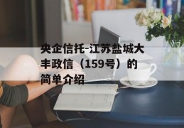 央企信托-江苏盐城大丰政信（159号）的简单介绍