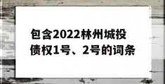 包含2022林州城投债权1号、2号的词条