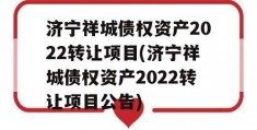 济宁祥城债权资产2022转让项目(济宁祥城债权资产2022转让项目公告)