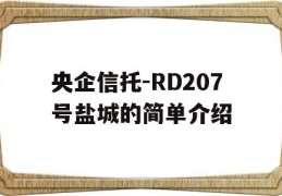 央企信托-RD207号盐城的简单介绍