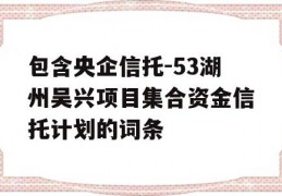 包含央企信托-53湖州吴兴项目集合资金信托计划的词条