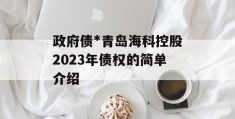 政府债*青岛海科控股2023年债权的简单介绍