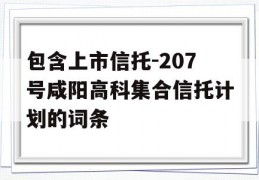 包含上市信托-207号咸阳高科集合信托计划的词条