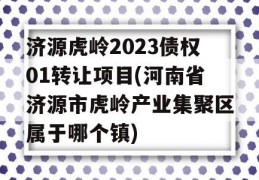 济源虎岭2023债权01转让项目(河南省济源市虎岭产业集聚区属于哪个镇)