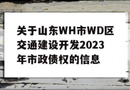 关于山东WH市WD区交通建设开发2023年市政债权的信息