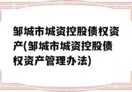 邹城市城资控股债权资产(邹城市城资控股债权资产管理办法)