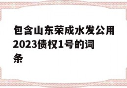 包含山东荣成水发公用2023债权1号的词条