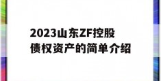 2023山东ZF控股债权资产的简单介绍