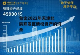 包含2022年天津北辰开发区债权资产的词条