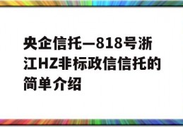 央企信托—818号浙江HZ非标政信信托的简单介绍