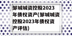 邹城城资控股2023年债权资产(邹城城资控股2023年债权资产评估)