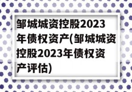 邹城城资控股2023年债权资产(邹城城资控股2023年债权资产评估)