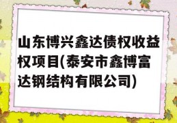 山东博兴鑫达债权收益权项目(泰安市鑫博富达钢结构有限公司)