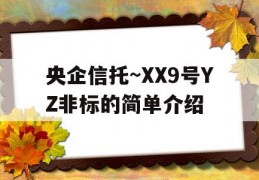 央企信托~XX9号YZ非标的简单介绍