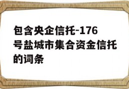 包含央企信托-176号盐城市集合资金信托的词条