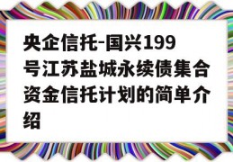 央企信托-国兴199号江苏盐城永续债集合资金信托计划的简单介绍