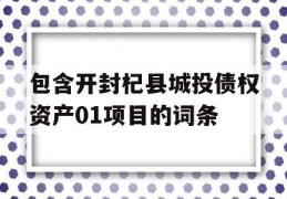 包含开封杞县城投债权资产01项目的词条