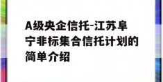 A级央企信托-江苏阜宁非标集合信托计划的简单介绍