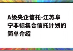 A级央企信托-江苏阜宁非标集合信托计划的简单介绍