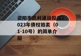 资阳市凯利建设投资2023年债权拍卖（01-10号）的简单介绍