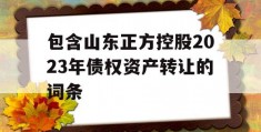 包含山东正方控股2023年债权资产转让的词条