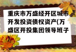 重庆市万盛经开区城市开发投资债权资产(万盛区开投集团领导班子)