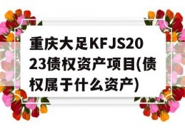 重庆大足KFJS2023债权资产项目(债权属于什么资产)