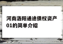 河南洛阳通途债权资产01的简单介绍