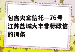 包含央企信托—76号江苏盐城大丰非标政信的词条