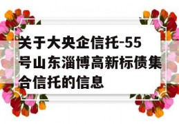 关于大央企信托-55号山东淄博高新标债集合信托的信息