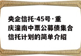 央企信托-45号·重庆潼南中票公募债集合信托计划的简单介绍