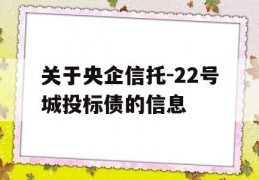 关于央企信托-22号城投标债的信息