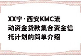 XX宁·西安KMC流动资金贷款集合资金信托计划的简单介绍