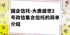 国企信托-大唐盛世2号政信集合信托的简单介绍