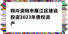 四川资阳市雁江区建设投资2023年债权资产