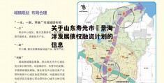 关于山东寿光市昇景海洋发展债权融资计划的信息