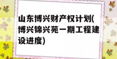 山东博兴财产权计划(博兴锦兴苑一期工程建设进度)