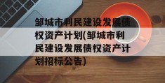 邹城市利民建设发展债权资产计划(邹城市利民建设发展债权资产计划招标公告)