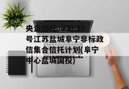 央企信托·XX629号江苏盐城阜宁非标政信集合信托计划(阜宁中心盐城国投)