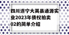 四川遂宁大英县通源实业2023年债权拍卖02的简单介绍