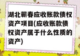 湖北蕲春应收账款债权资产项目(应收账款债权资产属于什么性质的资产)