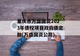 重庆市万盛国资2023年债权项目政府债定融(万盛国资公司)