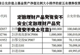 定融理财产品究竟安不安全(定融理财产品究竟安不安全可靠)