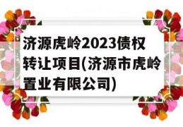 济源虎岭2023债权转让项目(济源市虎岭置业有限公司)