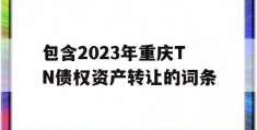 包含2023年重庆TN债权资产转让的词条