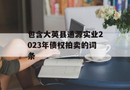 包含大英县通源实业2023年债权拍卖的词条