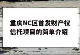 重庆NC区首发财产权信托项目的简单介绍